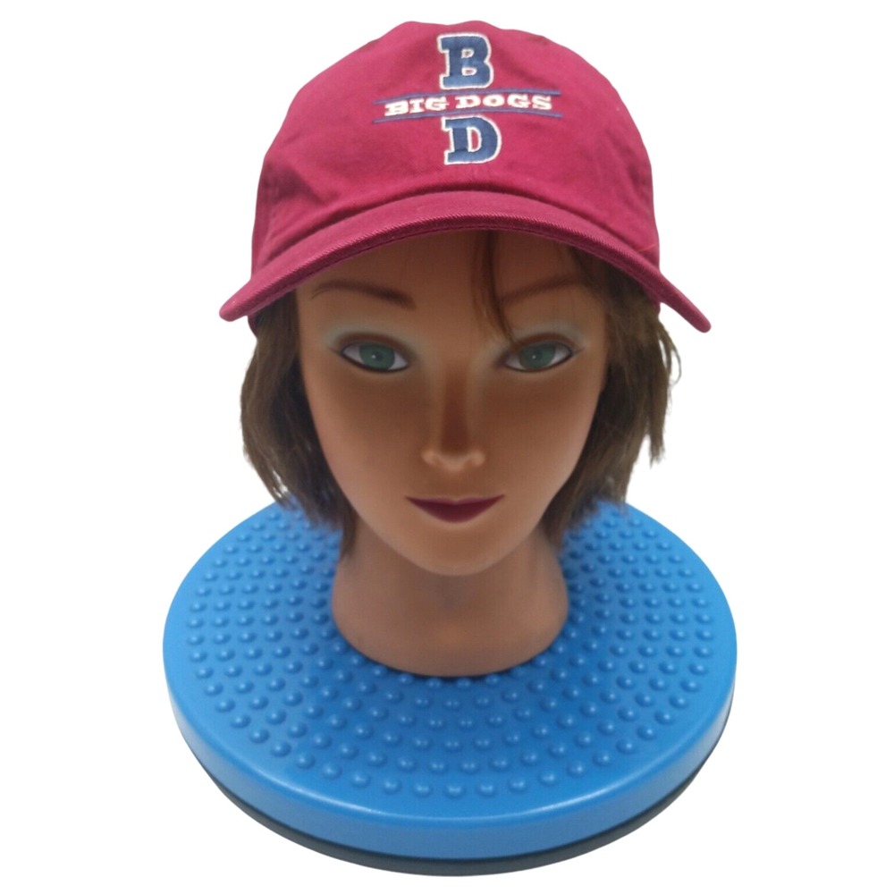 Big Dog Hat Cap Adult Blue Strap Back Maroon Run With The Big Dogs‎ Embroidered